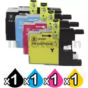 4 Pack Compatible Brother LC40 Ink Cartridges [1BK,1C,1M,1Y]