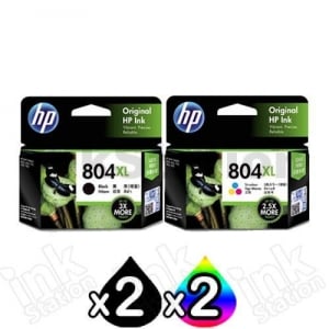 4 Pack HP 804XL Genuine High Yield Inkjet Cartridges T6N12AA + T6N11AA [2BK,2CL]