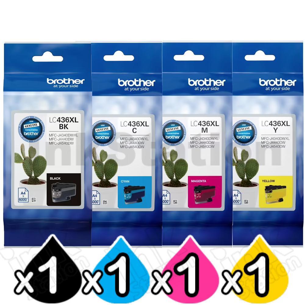 Brother Pack Lc Xl Genuine High Yield Ink Cartridges Combo Bk C M Y Ink