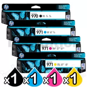 4 Pack HP 970 + 971 Genuine Inkjet Cartridges CN621AA-CN624AA  [1BK,1C,1M,1Y]