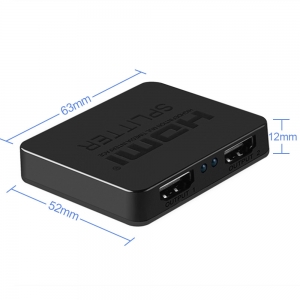 DUPLICADOR HDMI 1X2 HDMI SPLITTER BOX 1 INPUT 2 OUTPUT 1080P 3D