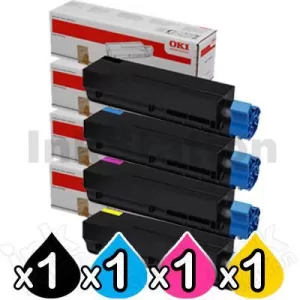4 Pack OKI MC853 Genuine Toner Combo (45862844-45862841)