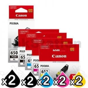 Canon 10 Pack PGI-650XL CLI-651XL Genuine High Yield Inkjet