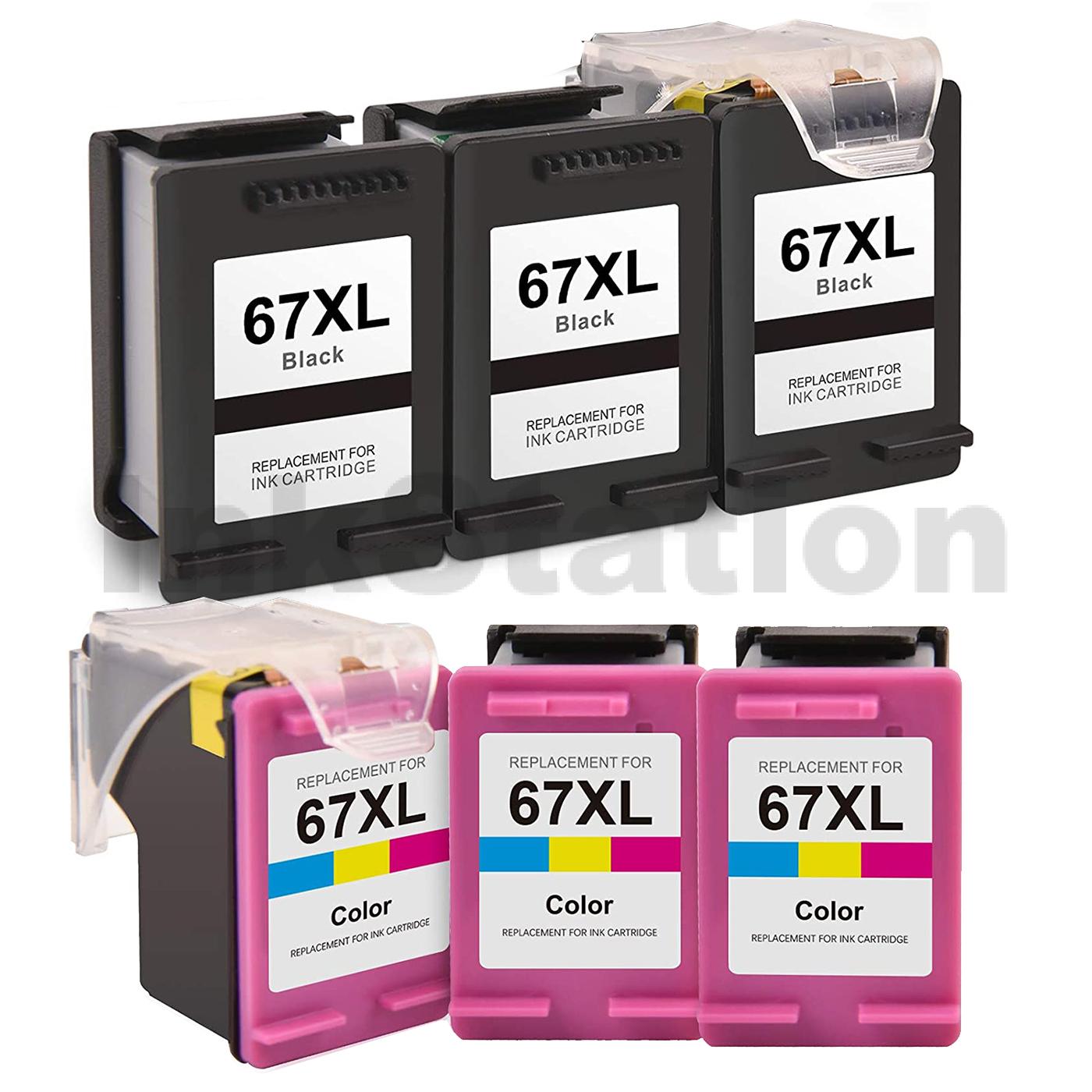 HP 67XL Compatible High Yield Inkjet Cartridges 3YM57AA 3YM58AA Eco   Com 67xl Tripack Set 11 