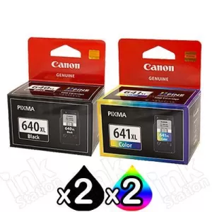 4-Pack Canon PG-640XL, CL-641XL Genuine High Yield Ink Cartridge [2Black + 2Colour]