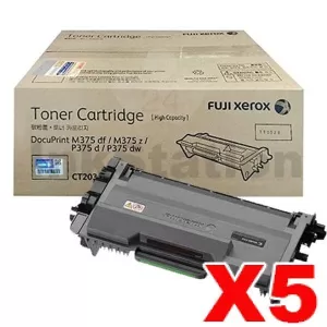 5 x Genuine Fuji Xerox DocuPrint M375z, P375dw, P385dw Toner Cartridge CT203109 - 12,000 pages
