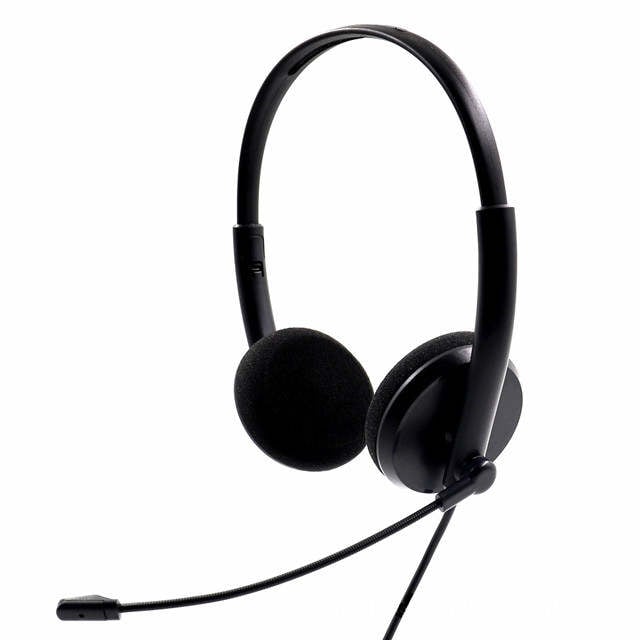 Office Computer Headset USB and 3.5mm with Built-in Microphone Black ...