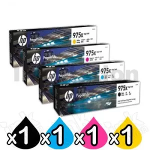 4 Pack HP 975X Genuine High Yield Inkjet Combo L0S00AA - L0S09AA [1BK,1C,1M,1Y]