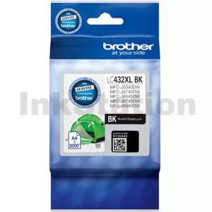 Genuine Brother LC-432XLBK Black High Yield Ink Cartridge - 3,000 pages