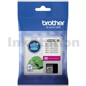 Genuine Brother LC-432XLM Magenta High Yield Ink Cartridge - 1,500 pages
