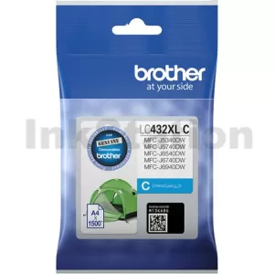 Genuine Brother LC-432XLC Cyan High Yield Ink Cartridge - 1,500 pages