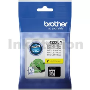 Genuine Brother LC-432XLY Yellow High Yield Ink Cartridge - 1,500 pages