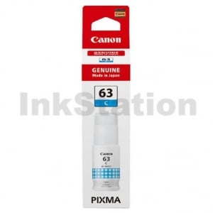 Genuine Canon GI63C Cyan Ink Bottle - 8,000 pages