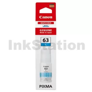 Genuine Canon GI63C Cyan Ink Bottle - 8,000 pages