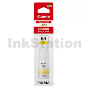 Genuine Canon GI63Y Yellow Ink Bottle - 8,000 pages