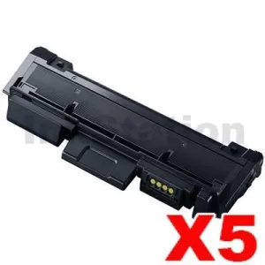 5 x Samsung SLM2825DW/ 2835DW/ 2875FW/ 2885FW (MLT-D116L) Compatible Black High Yield Toner Cartridge SU830A - 3,000 pages