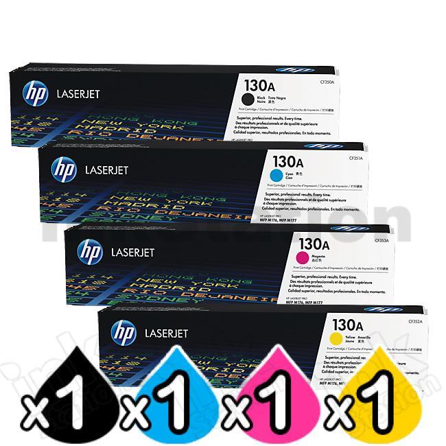 HP 4 Pack CF350A-CF353A (130A) Genuine Toner Cartridges [1BK,1C,1M,1Y ...