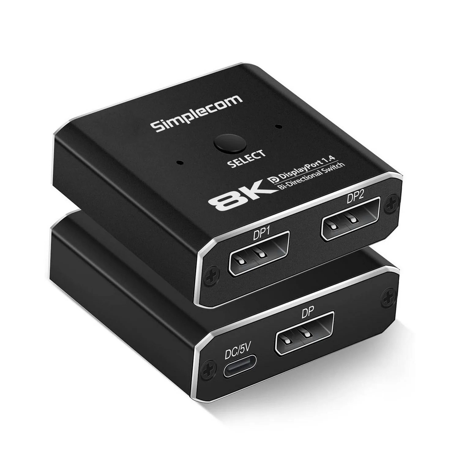 Simplecom Bi-Directional 2 Way DisplayPort Switch Selector DP 1.4 8K ...