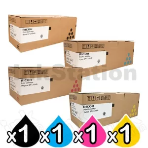 4 Pack Ricoh 406483-406486 Genuine Toner Cartridges