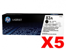 5 x HP CF283A (83A) Genuine Black Toner Cartridge - 1,500 Pages