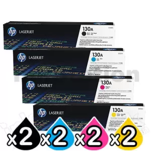 2 sets of 4 Pack HP CF350A-CF353A (130A) Genuine Toner Cartridges [2BK,2C,2M,2Y]