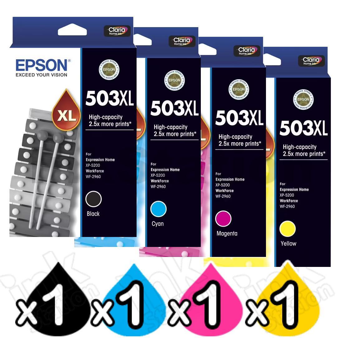 Epson 4 Pack 503xl Genuine High Yield Inkjet Cartridge Combo C13t09r192 C13t09r492 1bk1c1m 9491