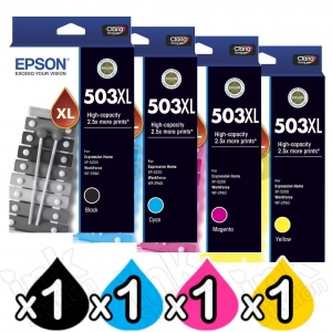 4 Pack Epson 503XL Genuine High Yield Inkjet Cartridge Combo C13T09R192 -  C13T09R492 [1BK,1C,1M,1Y]