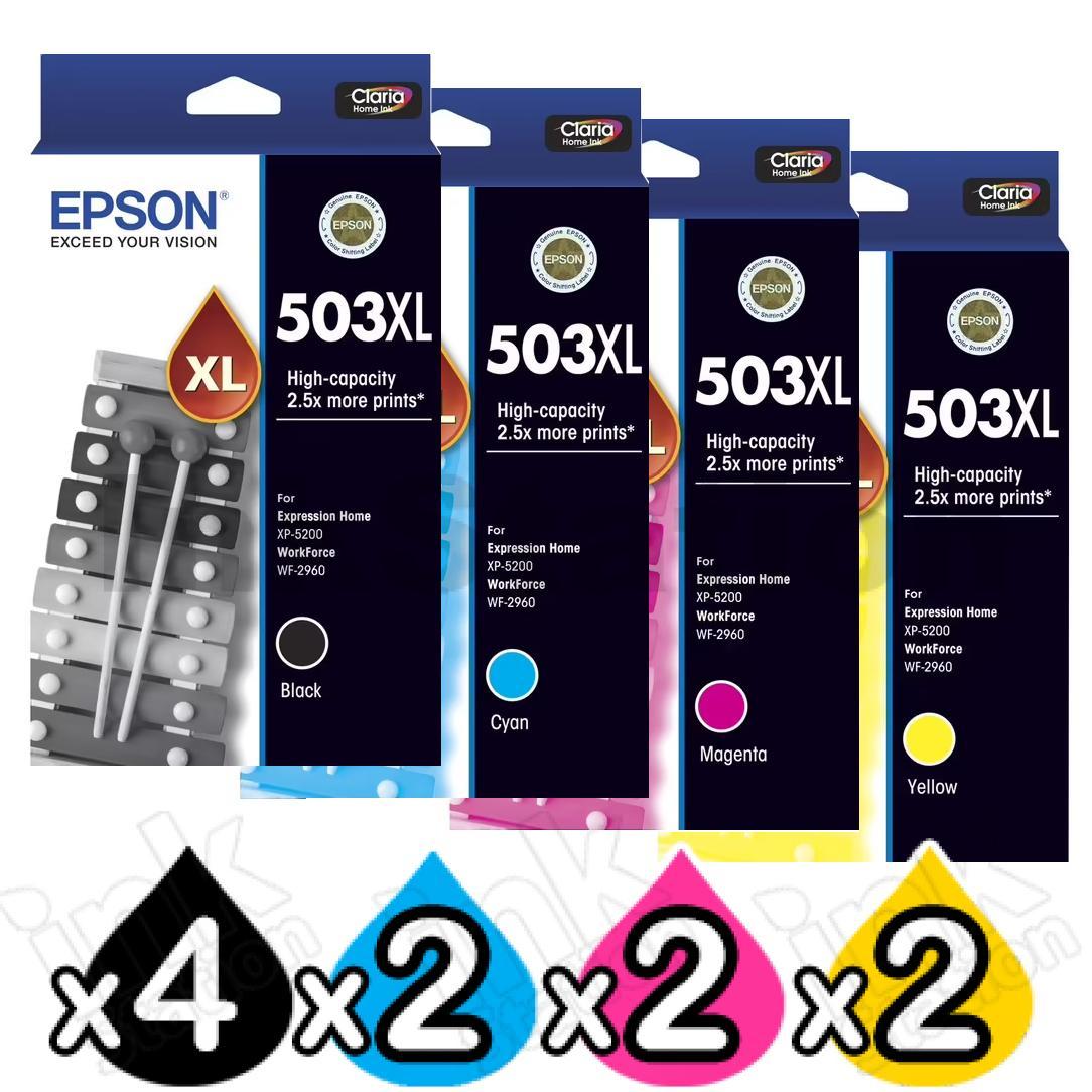 Epson 4 Pack 503xl Genuine High Yield Inkjet Cartridge Combo C13t09r192 C13t09r492 1bk1c1m 8557
