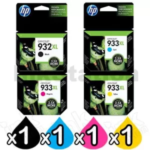 4 Pack HP 932XL + 933XL Genuine High Yield Inkjet Cartridges CN053AA - CN056AA [1BK,1C,1M,1Y]