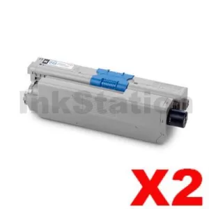 2 x Compatible OKI C510,C530, MC561 Black Toner Cartridge (44469806) - 5,000 pages