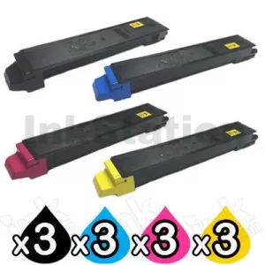 12 Pack Non-Genuine TK-899 Toner Cartridges For Kyocera FS-C8020MFP, FS-C8025MFP, FS-C8520MFP, FS-C8525MFP [3BK,3C,3M,3Y]