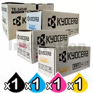 4 Pack Genuine Kyocera TK-5434 Toner Cartridge ECOSYS PA2100, MA2100 [1BK,1C,1M,1Y]