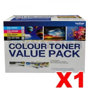Genuine Brother TN-251 / TN-255 High Yield Toner Value Pack (N8AE00003)[BK+C+M+Y]