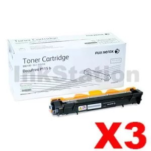 3 x Genuine Fuji Xerox DocuPrint P115b,P115w,M115w,M115fw Black Toner - 1,000 pages (CT202137)