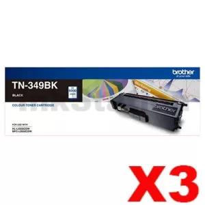 3 x Genuine Brother TN-349BK Black Toner Cartridge - 6,000 pages
