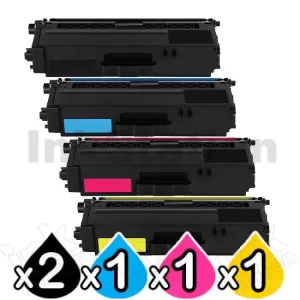 5-Pack Compatible Brother TN-346 High Yield Toner Combo [2BK,1C,1M,1Y]