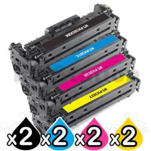 2 sets of 4 Pack HP CF380X-CF383A (312X/312A) Compatible High Yield Toner Cartridges [2BK,2C,2M,2Y]