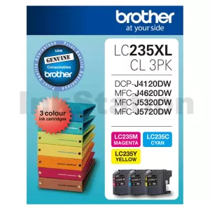 Genuine Brother LC-235XLCL3PK High Yield Colour Pack [C+M+Y] -1,200 Pages each