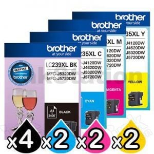 10 Pack Genuine Brother LC-239XL/LC-235XL High Yield Ink Combo [4BK,2C,2M,2Y]