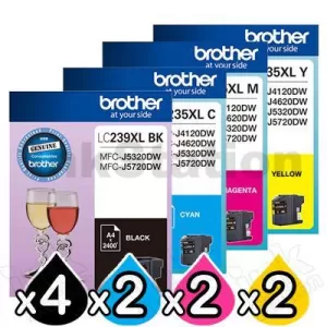 10 Pack Genuine Brother LC-239XL/LC-235XL High Yield Ink Combo [4BK,2C,2M,2Y]