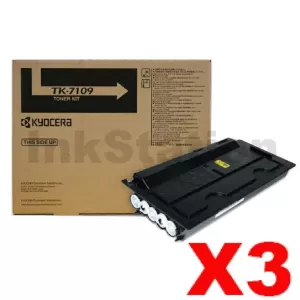 3 x Genuine Kyocera TK-7109 Black Toner TASKalfa 3010I - 20,000 Pages