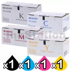 4 Pack Genuine Kyocera TK-5224 Toner Combo Ecosys M5521, P5021 [1BK,1C,1M,1Y]