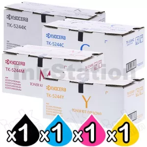 4 Pack Genuine Kyocera TK-5244 Toner Combo Ecosys M5526, P5026 [1BK,1C,1M,1Y]