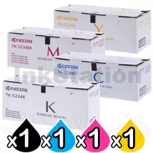 4 Pack Genuine Kyocera TK-5234 Toner Combo Ecosys M5521, P5021 [1BK,1C,1M,1Y]