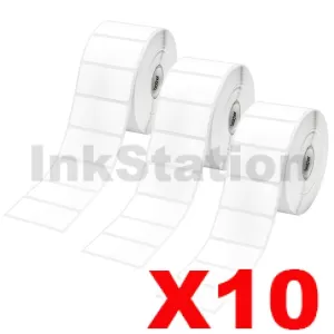 10 x Genuine Brother RD-S05C1 Black Text on White Die Cut Label Roll 51mm x 25mm - 1500 labels per roll (30 Rolls in total)