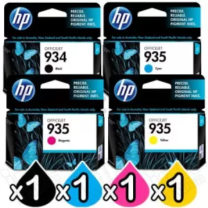 4 Pack HP 934 + 935 Genuine Inkjet Cartridges C2P19AA - C2P22AA [1BK,1C,1M,1Y]