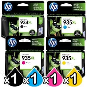 4 Pack HP 934XL + 935XL Genuine High Yield Inkjet Cartridges C2P23AA - C2P26AA [1BK,1C,1M,1Y]