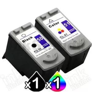 2 Pack Canon PG-50 CL-51 Compatible Value Pack  [1BK,1C]