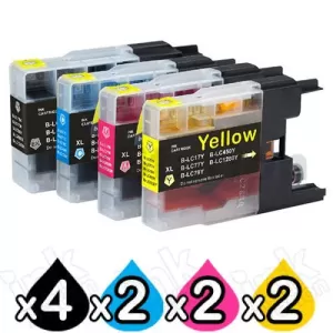 10 Pack Compatible Brother LC73/LC77XL High Yield Ink Cartridge [4BK,2C,2M,2Y]