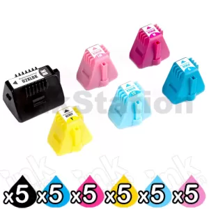 30 Pack HP 02 Compatible Inkjet Cartridges C8721WA-C8775WA [5BK,5C,5M,5Y,5LC,5LM]